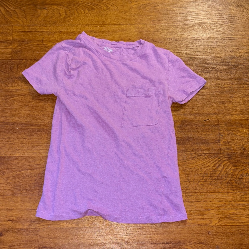 J. Crew Linen Lavender Short Sleeve Tee